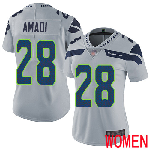 Seattle Seahawks Limited Grey Women Ugo Amadi Alternate Jersey NFL Football 28 Vapor Untouchable